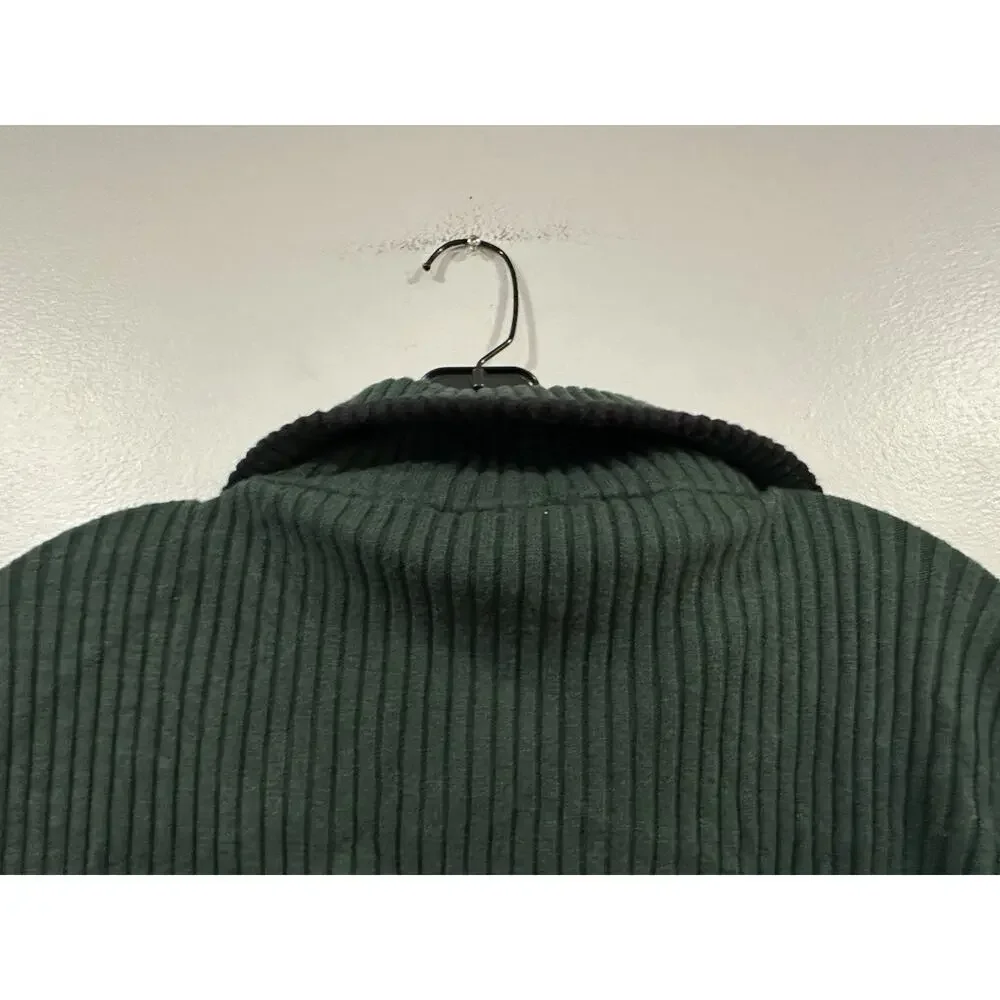 VARLEY Carmen Rib-Knit Zip Through Cardigan Darkest Spruce Sweater Large L